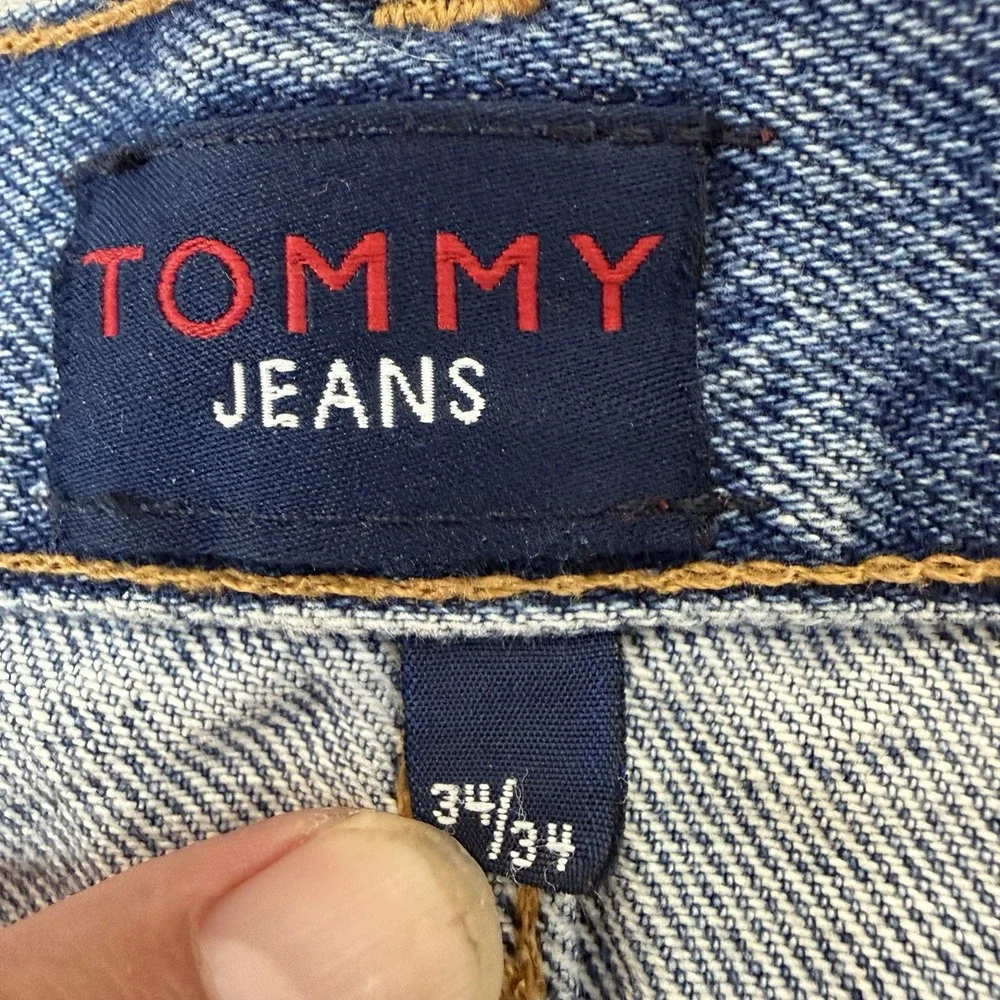 Tommy Hilfiger Tommy Jeans Freedom Mens 34x34 Made USA Light Wash Y2K